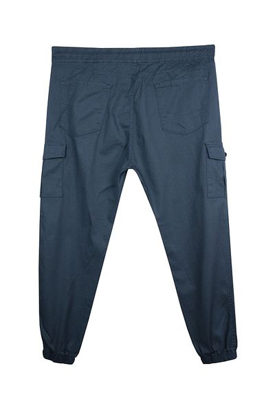 marufshop Pantaloni de jogging din lycra de mărime mare - cu buzunare cargo, albastru petrol