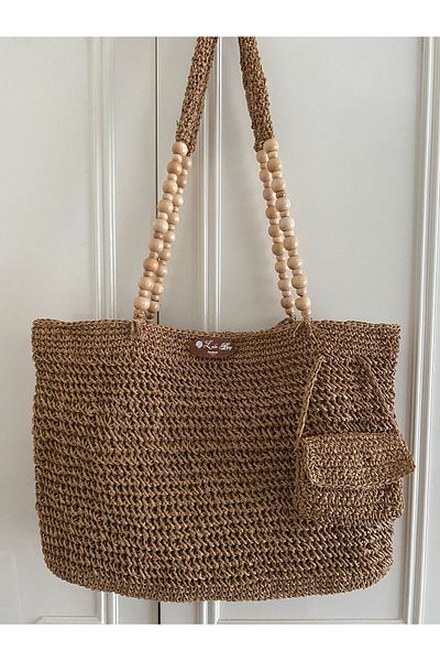 Ramada Çanta Straw Paper Rope Knitted Shoulder Bag