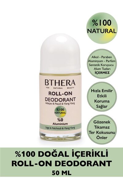 Bthera Natural Doğal Roll-on Deodorant Adaçayı & Paçuli & Ylang Ylang Ter Kok...