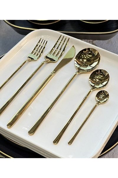 AROW 36 Piece Noble Fork Spoon Knife Set Gold