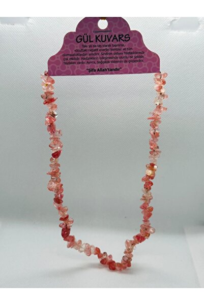 grs oyuncak Kırıktaş Kolye Doğaltaş Gül Kuvars Taşı