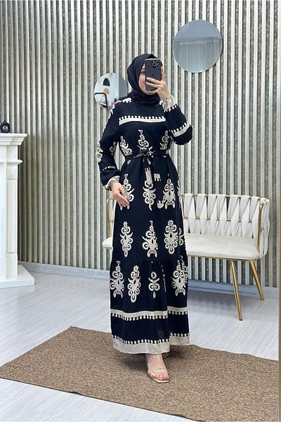 Moda Krash Summer Viscose Dress - Belt Detailed