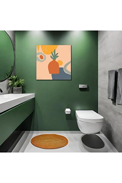 GAAGART Tekli Kare Kanvas Banyo Tablosu Asimetrik Renkli Şekiller