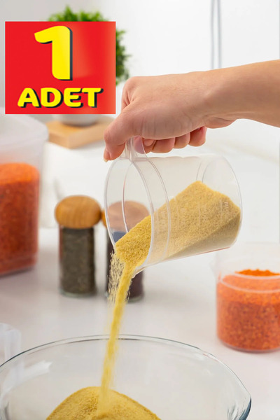 CocoVia 400 ml Kulplu Şeffaf Plastik Ölçek Kabı - Beher Ölçü Kabı - Çok Amaçlı Ölçek ( 1 ADET )