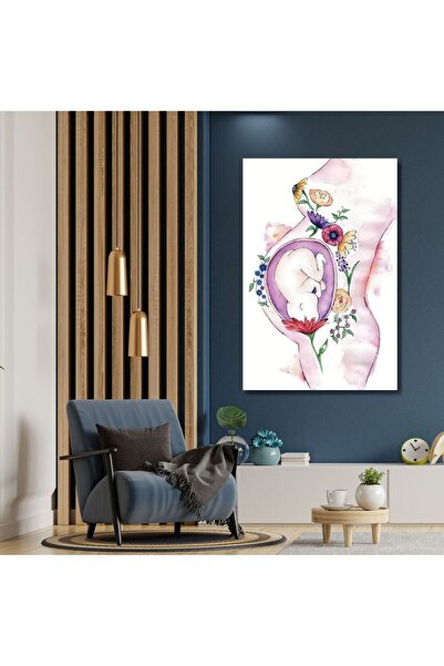 Single Vertical Canvas Gynecology Polyclinic Table Pregnant Woman