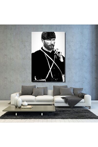 GAAGART Tekli Dikey Kanvas Duvar Tablosu Siyah Beyaz Kalpaklı Atatürk