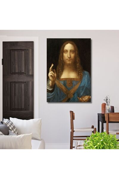GAAGART Tekli Dikey Kanvas Duvar Tablosu Leonardo Da Vinci Salvator Mundi