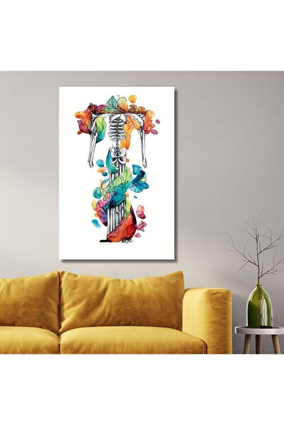 GAAGART Tekli Dikey Kanvas Ortopedi Poliklinik Tablosu Renkli İskelet
