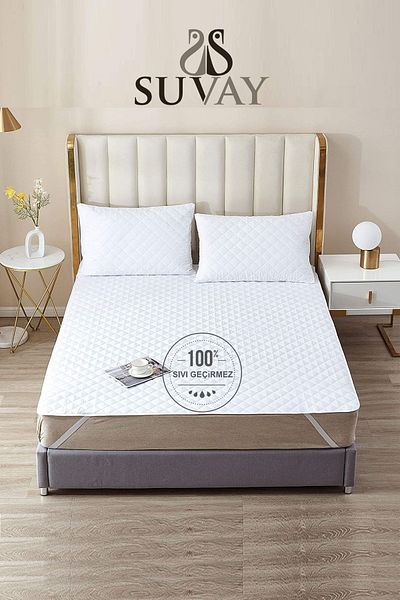 SUVAY Pamukkale Bt Water Liquid Proof Quilted Mattress Mattress Single and Double Quilted 100% Cotton Bed Mat