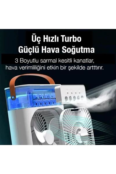poebgo Nanopro Taşınabilir Ev Ofis Hava Vantilatörü Nemlendirici Fan Ve Buhar Makinesi Rgb Işıklı