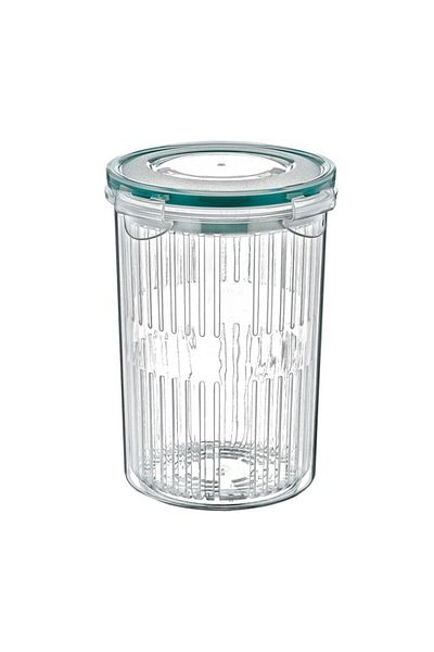IRAK PLASTİK 2pcs Fresh Box Deep Round Storage Container with Strainer