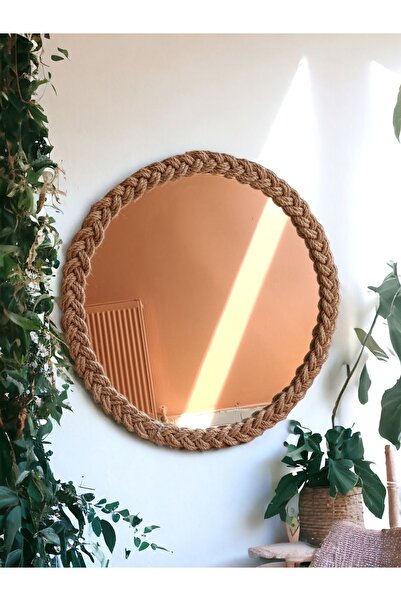 Toprak Design Bohem Hasır Ayna(45 cm), Tasarım Duvar Aynası