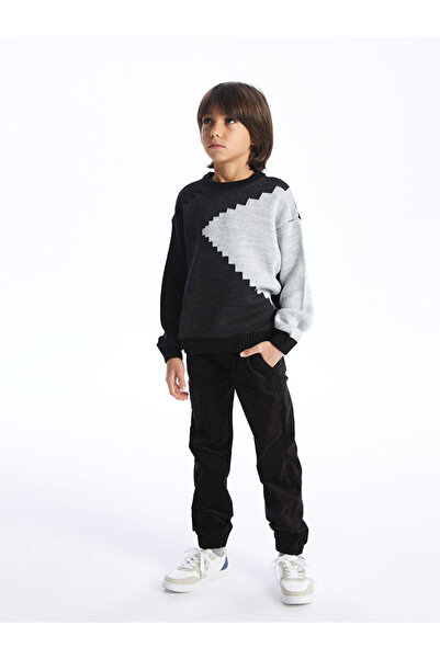 LC Waikiki Sametové chlapecké kalhoty Jogger s elastickým pasem