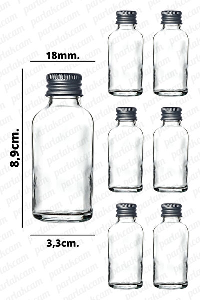 parlakcam 30ml Gümüş Kapaklı Cam Şişe Nişan ve Düğün Süslemesi İçin Uygun Kol...