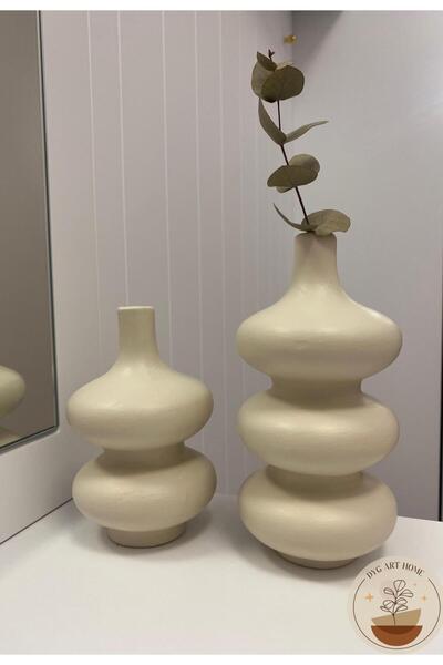 DygArtHome Seramik Vazo İkili Set (18,5 cm - 15 cm )