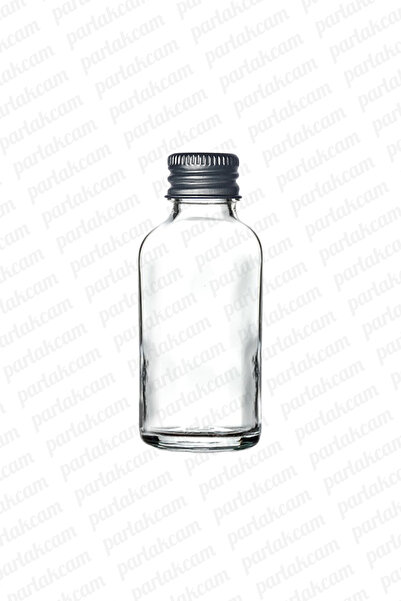 parlakcam 30ml Gümüş Kapaklı Cam Şişe Nişan ve Düğün Süslemesi İçin Uygun Kol...
