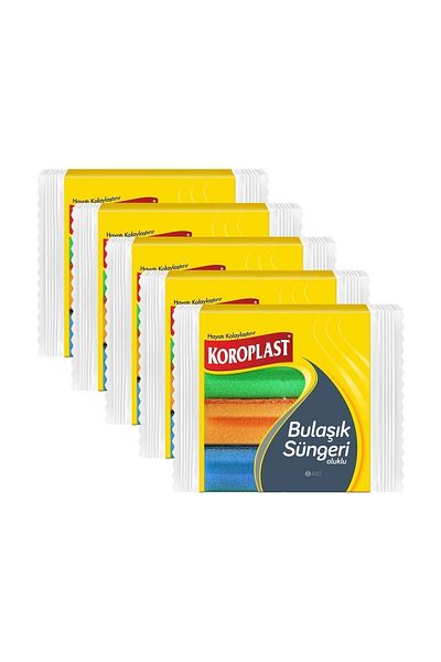 Koroplast Pack of 5 x 8 Corrugated Dish Sponges