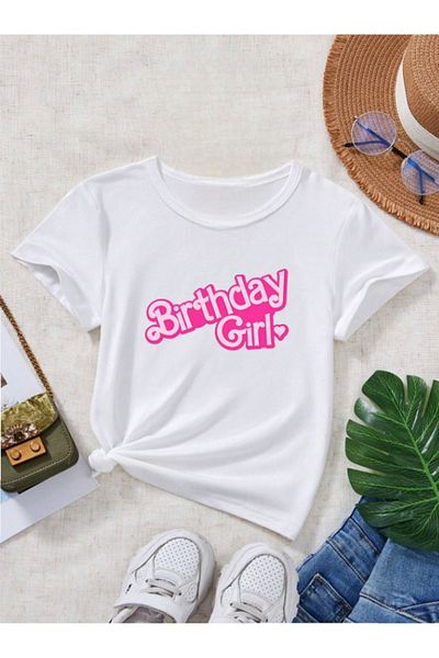Pelna Tricou Alb din Bumbac - Model Trend Copii, Imprimat Fata Zilei