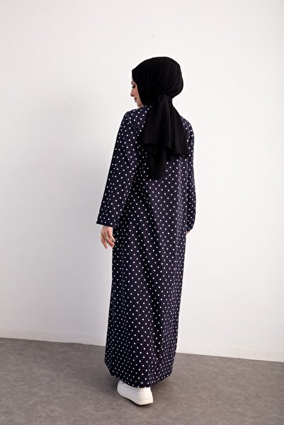 Kutay Collection Mevsimlik Yandan Bağlamalı Namaz Elbisesi Puantiye Desenli