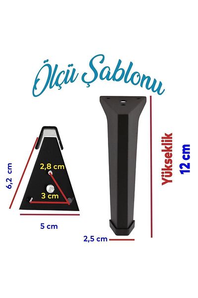 Badem10 Pantofi TV din metal negru cu lățime de 12 cm - Baza de mobilier Canapea
