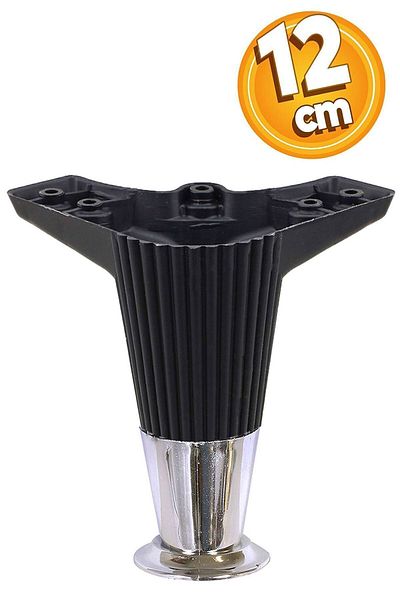 Badem10 Wetra Line 12 Cm (CROM NEGRU) Mobilier Canapea Fotoliu Picior Picioare