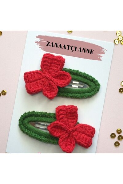 zanaatçı anne Set de 2 funde tricotate amigurumi, roșu-verde, lucrate manual,...
