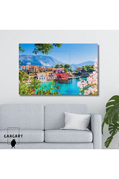 Single Horizontal Canvas Wall Table Holiday Village Sea View
