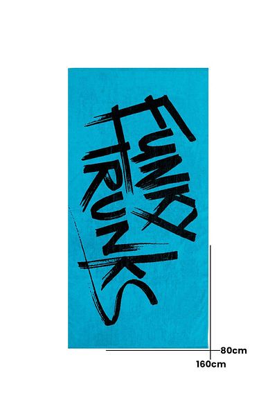 Funky Trunks Tagged Blue Towel for Training and Sports - 160X80