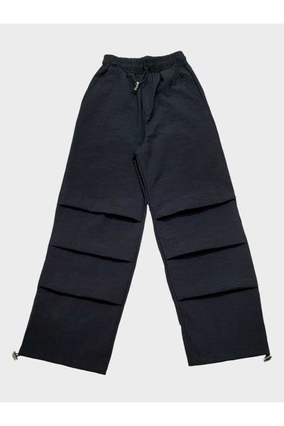 Kamex School Girl's Parachute Trousers with Stopper Black