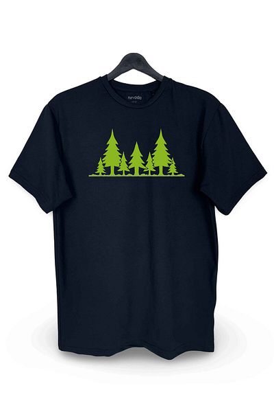 Pink Sky Forest Pattern - Crew Neck Unisex T-Shirt
