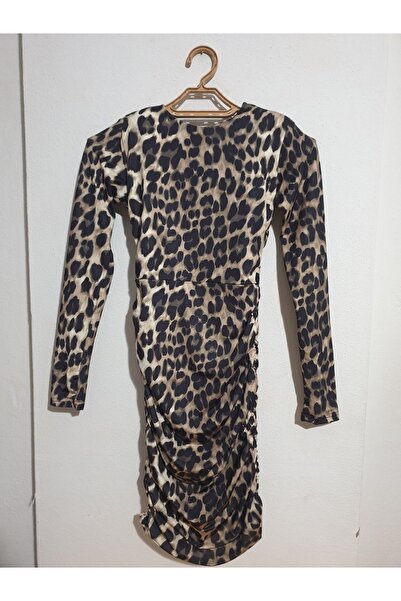 S&A Collectionn Mini Leopard Print Women's Dress - Open Back Draped