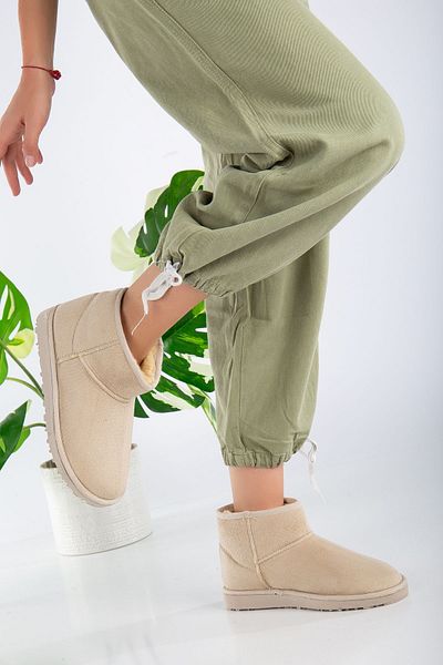 Reyonda ayakkabı Νέα σεζόν Γκρι Suede Mini Boots Γυναικεία παπούτσια με γούνινη επένδυση