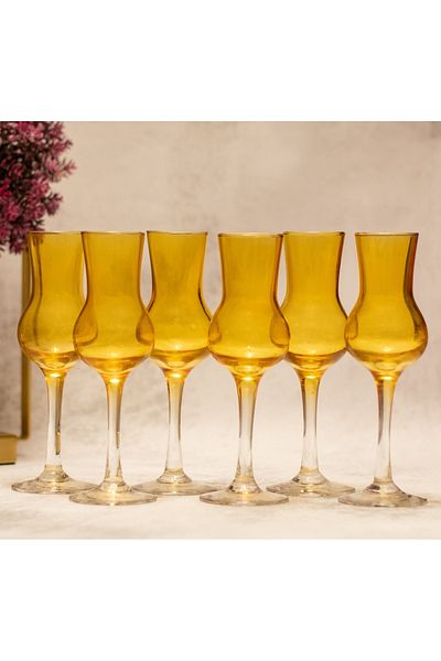 sudeka 6 Piece Coffee Colored Glass Set