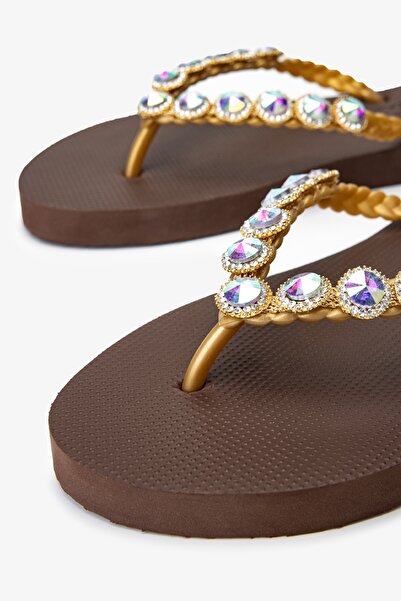 LAZAMANİ Lazamani Women's - Vegan Brown Flat Slippers