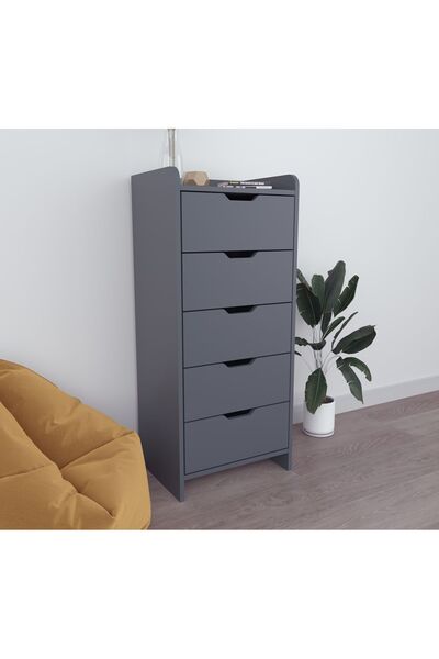 Ankara Mobilya LODOS 5 ÇEKMECELİ ANTRASİT ŞİFONYER