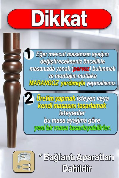 Badem10 Marina Masă Dresuar Picior 72 Cm Picior Plastic Cu Model Lemn Bucătărie Masa Sufragerie Picioare Mobilier