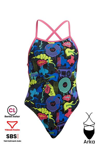 FUNKİTA Funkita Stp Poppy - Girl's Training Swimsuit, Double Cross Back