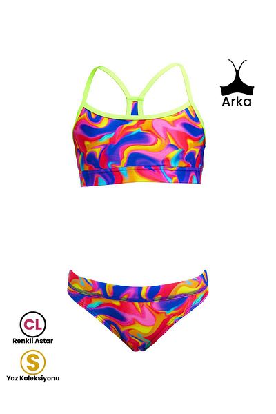FUNKİTA Funkita Summer Swirl Girl's Bikini Set - Bottom and Top Set