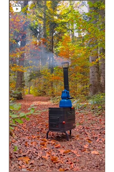 Genco Kamp Ve Çadır Sobası Kuzineli Fırınlı Odun Yakan Taşınabilir Soba