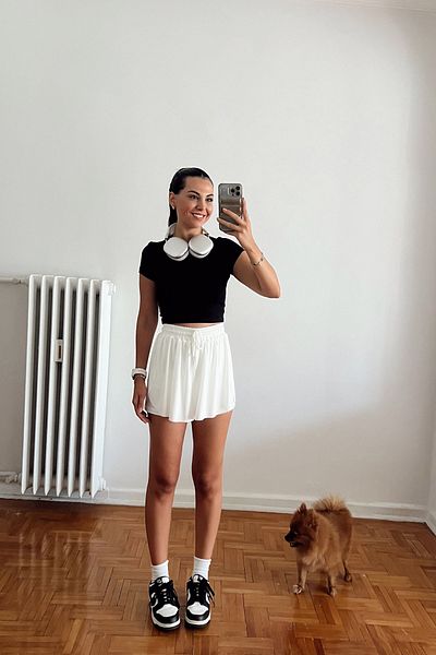 Seda Yalçın Atelier White Sports Shorts with Leggings