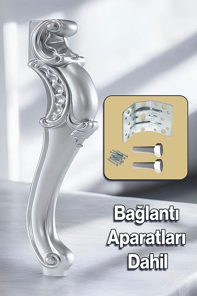 Badem10 4 Buc Valenta Masă Dresuar Picior 76 Cm Picior Argintiu Bucătărie Masă Sufragerie Mobilier Picioare Gri Argintiu