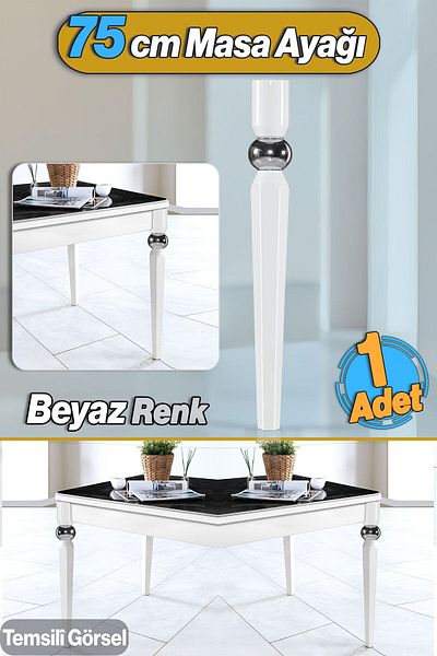 Badem10 Picior Dresuar Masă Elipsă 75 Cm Picior Alb Plastic Bucătărie Masa Sufragerie Mobilier Picioare Alb