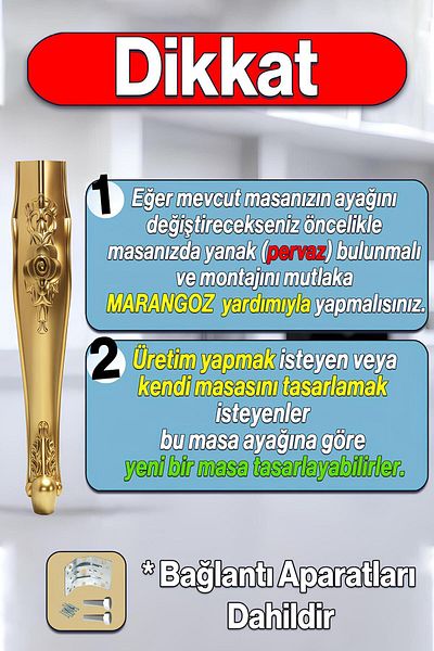 Badem10 Rosa Masă Dresuar Picior 75 Cm Plastic Aur Aur Picior Bucătărie Masa Sufragerie Mobilier Picioare