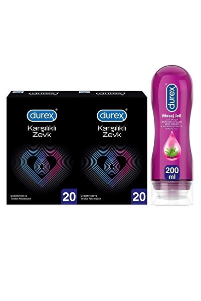 Durex Karşılıklı Zevk Prezervatif 40'lı+ Aloe Vera Kayganlaştırıcı 200 Ml