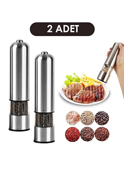 Genel Markalar Pratik Otomatik Öğütücü Pilli Değirmen Tuzluk Biberlik Baharat...