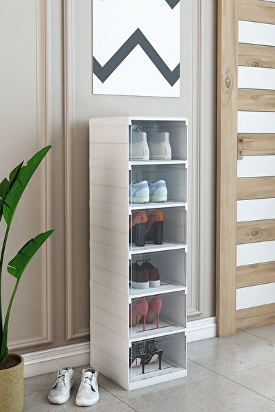 Armarks Katlanabilir Ayakkabılık, 6'lı Taşınabilir Ayakkabılık, Plastik 6 Raflı Ayakkabılık