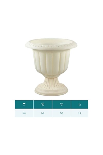 SERİNOVA 9,8 Litre Nergiz Saksı Beyaz Dekoratif Saksı