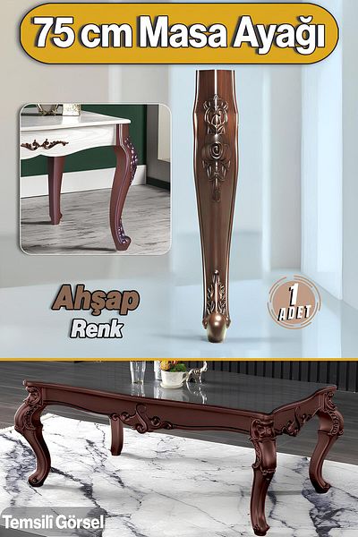 Badem10 Rosa Masă Dresuar Picior 75 Cm Plastic Lemn Modelat Picior Bucătărie Masa Sufragerie Mobilier Picioare
