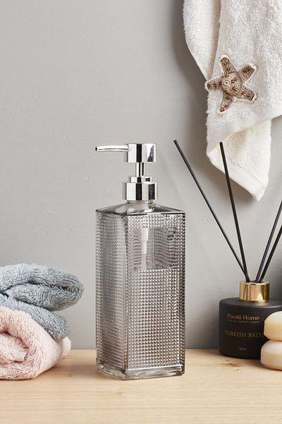 Perotti Square Tower Glass Liquid Soap Dispenser Sink Kitchen Liquid Soap Dispenser