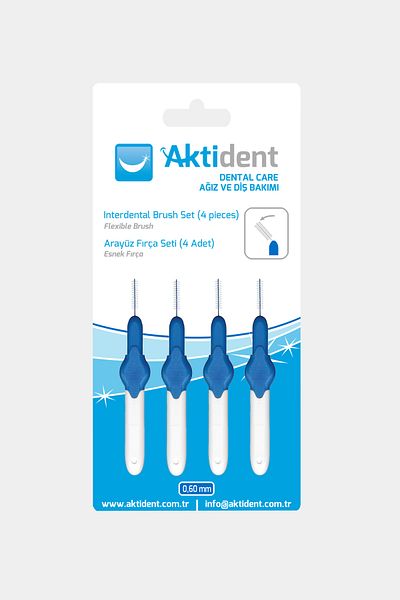 Aktident Interface Brush Set 0.60 mm Blue 4 Pieces